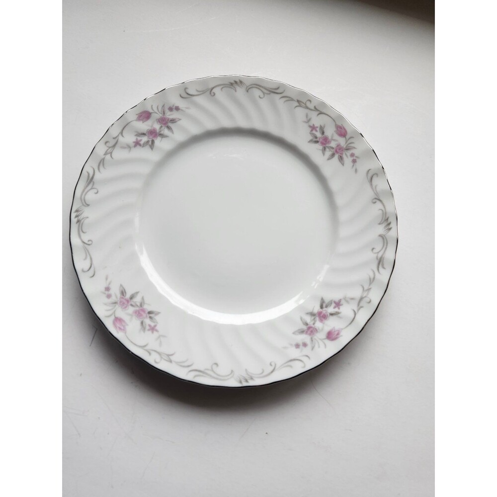 Gold Standard Genuine Porcelain China Salad Dessert Plate Pink Floral Design 7.5